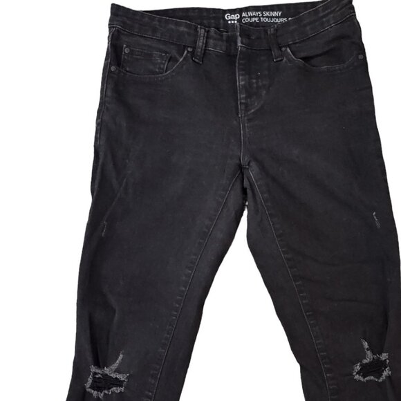 Always Skinny Black Ripped Size 4 - Picture 1 of 4
